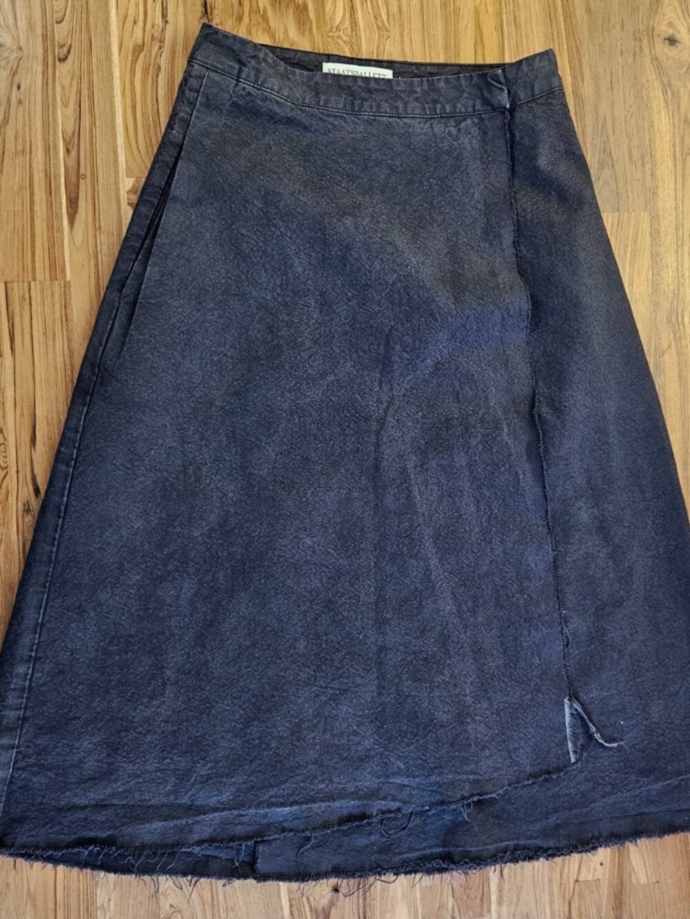 StaatsBallett Black Cotton Canvas Wrap Skirt Size 25, Made in Brooklyn USA